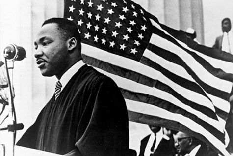 Martin Luther King Jr. giving his famous