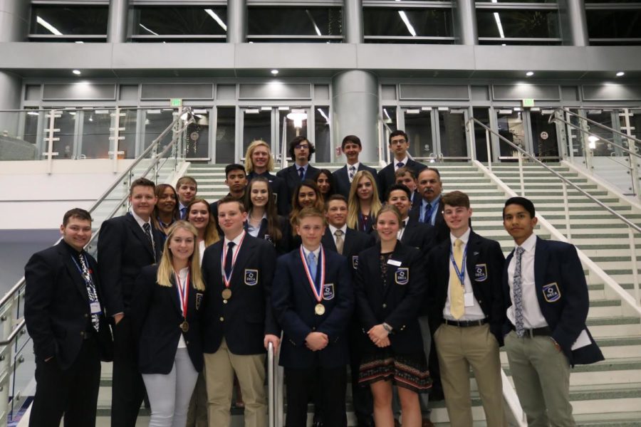 East DECA students pose after the award cermony.