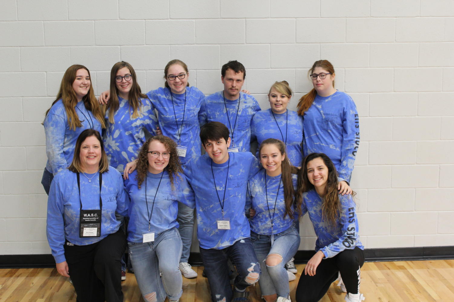 The Thunderbird Student Council represent in their East High Blue at the 63rd annual Wyoming State Student Council Convention.