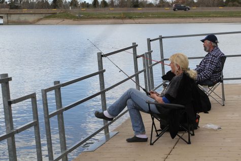 With the Covid-19 quarantine, theres not much to do. To help pass the time, a Cheyenne couple took their dog to Lions Park and dropped a line in the hopes of catching a few fish.
