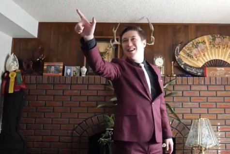 Parker Bachelder competes in dramatic interpretation.