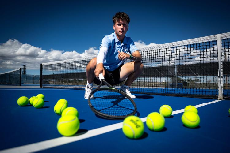 Colin posing for state tennis championship